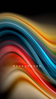 Sıvı renk arka plan, siyah, renkli mermer veya plastik dalga doku zemin, çok renkli şablonu için iş veya teknoloji sunu veya web broşür kapak üzerinde sıvı tasarım bükülmüş