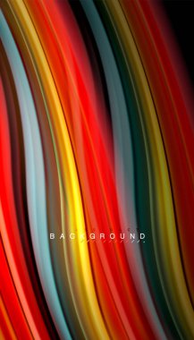 Sıvı renk arka plan, siyah, renkli mermer veya plastik dalga doku zemin, çok renkli şablonu için iş veya teknoloji sunu veya web broşür kapak üzerinde sıvı tasarım bükülmüş