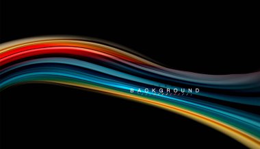 Sıvı renk arka plan, siyah, renkli mermer veya plastik dalga doku zemin, çok renkli şablonu için iş veya teknoloji sunu veya web broşür kapak üzerinde sıvı tasarım bükülmüş