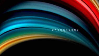 Sıvı renk arka plan, siyah, renkli mermer veya plastik dalga doku zemin, çok renkli şablonu için iş veya teknoloji sunu veya web broşür kapak üzerinde sıvı tasarım bükülmüş