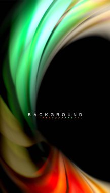 Sıvı renk arka plan, siyah, renkli mermer veya plastik dalga doku zemin, çok renkli şablonu için iş veya teknoloji sunu veya web broşür kapak üzerinde sıvı tasarım bükülmüş