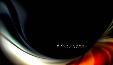 Sıvı renk arka plan, siyah, renkli mermer veya plastik dalga doku zemin, çok renkli şablonu için iş veya teknoloji sunu veya web broşür kapak üzerinde sıvı tasarım bükülmüş