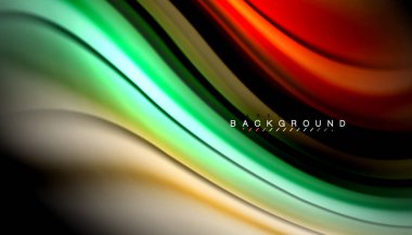 Sıvı renk arka plan, siyah, renkli mermer veya plastik dalga doku zemin, çok renkli şablonu için iş veya teknoloji sunu veya web broşür kapak üzerinde sıvı tasarım bükülmüş