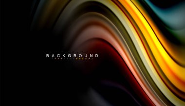 Sıvı renk arka plan, siyah, renkli mermer veya plastik dalga doku zemin, çok renkli şablonu için iş veya teknoloji sunu veya web broşür kapak üzerinde sıvı tasarım bükülmüş