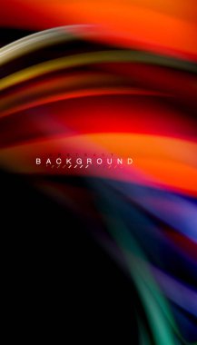 Sıvı renk arka plan, siyah, renkli mermer veya plastik dalga doku zemin, çok renkli şablonu için iş veya teknoloji sunu veya web broşür kapak üzerinde sıvı tasarım bükülmüş