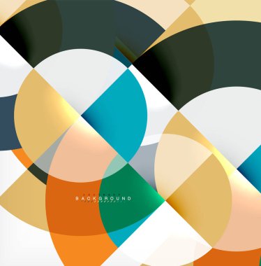 En az daire arka plan tasarım, iş veya teknoloji sunu veya web broşür kapak düzeni, duvar kağıdı için çok renkli şablonu