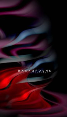 Sıvı renk arka plan, siyah, renkli mermer veya plastik dalga doku zemin, çok renkli şablonu için iş veya teknoloji sunu veya web broşür kapak üzerinde sıvı tasarım bükülmüş