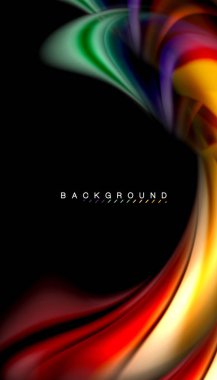 Sıvı renk arka plan, siyah, renkli mermer veya plastik dalga doku zemin, çok renkli şablonu için iş veya teknoloji sunu veya web broşür kapak üzerinde sıvı tasarım bükülmüş