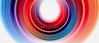 Gökkuşağı sıvı renkli arka plan - girdap ve daireler, bükülmüş sıvı renkler, renkli mermer veya plastik dalgalı doku zemin, çok renkli şablonu için iş veya teknoloji