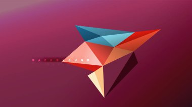 Arka plan - geometrik origami stil şekil kompozisyon, üçgen düşük poli tasarım konsepti. Renkli şık minimalist resimde