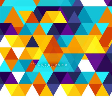 Çok renkli üçgenler arka plan, mozaik kavramı döşer.
