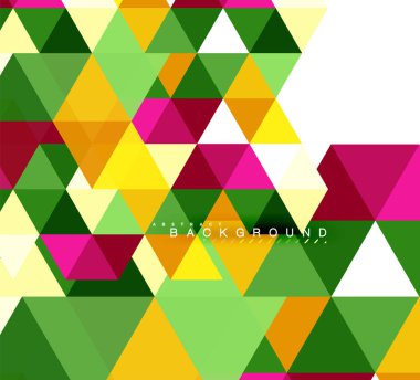 Çok renkli üçgenler arka plan, mozaik kavramı döşer.