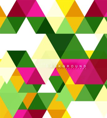Çok renkli üçgenler arka plan, mozaik kavramı döşer.