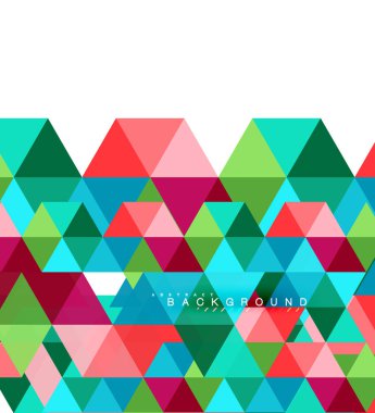 Çok renkli üçgenler arka plan, mozaik kavramı döşer.