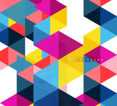 Çok renkli üçgenler arka plan, mozaik kavramı döşer.