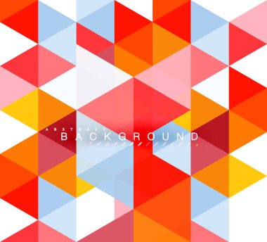 Çok renkli üçgenler arka plan, mozaik kavramı döşer.