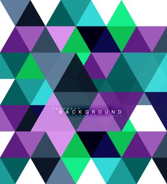 Çok renkli üçgenler arka plan, mozaik kavramı döşer.