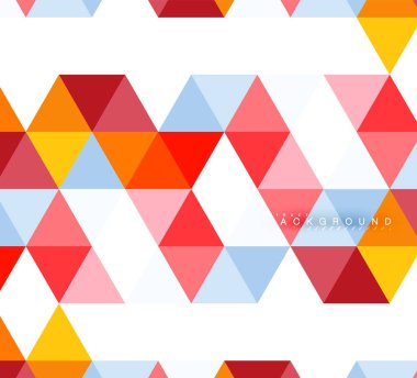 Çok renkli üçgenler arka plan, mozaik kavramı döşer.