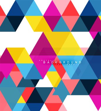 Çok renkli üçgenler arka plan, mozaik kavramı döşer.