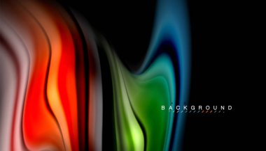 Sıvı renk arka plan, siyah, renkli mermer veya plastik dalga doku zemin, çok renkli şablonu için iş veya teknoloji sunu veya web broşür kapak üzerinde sıvı tasarım bükülmüş