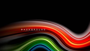 Sıvı renk arka plan, siyah, renkli mermer veya plastik dalga doku zemin, çok renkli şablonu için iş veya teknoloji sunu veya web broşür kapak üzerinde sıvı tasarım bükülmüş