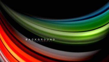 Sıvı renk arka plan, siyah, renkli mermer veya plastik dalga doku zemin, çok renkli şablonu için iş veya teknoloji sunu veya web broşür kapak üzerinde sıvı tasarım bükülmüş