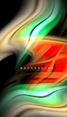 Sıvı renk arka plan, siyah, renkli mermer veya plastik dalga doku zemin, çok renkli şablonu için iş veya teknoloji sunu veya web broşür kapak üzerinde sıvı tasarım bükülmüş