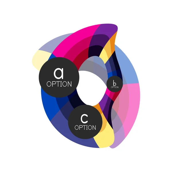 Astratto colorato modello di progettazione infografica opzione geometrica con opzioni abc campione. Sfondo astratto per la presentazione aziendale o banner informativo — Vettoriale Stock
