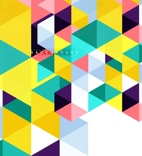 Triangles multicolores fond abstrait, concept de carreaux de mosaïque — Image vectorielle