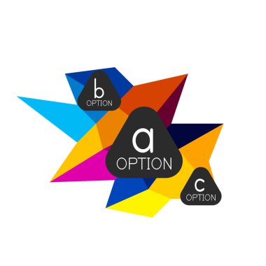 Soyut renkli geometrik seçeneği infographics tasarım şablonu örnek abc seçenekleri ile. Arka plan iş sunu veya bilgi afiş için