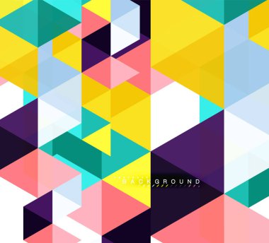 Çok renkli üçgenler arka plan, mozaik kavramı döşer.