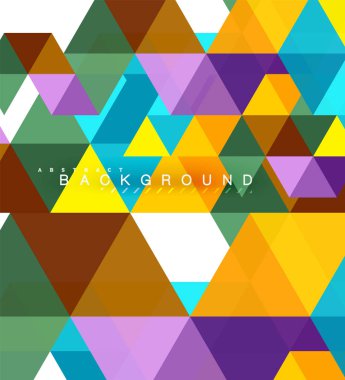 Çok renkli üçgenler arka plan, mozaik kavramı döşer.