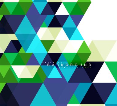 Çok renkli üçgenler arka plan, mozaik kavramı döşer.