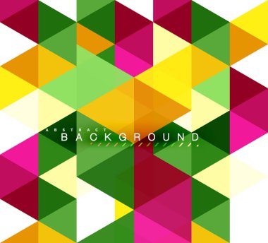 Çok renkli üçgenler arka plan, mozaik kavramı döşer.