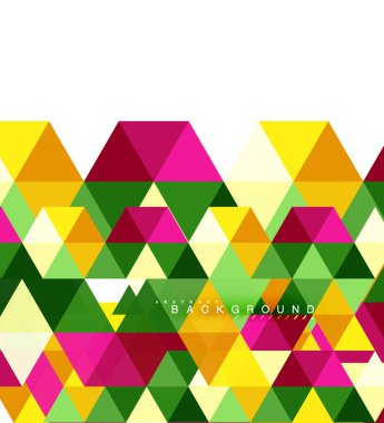 Çok renkli üçgenler arka plan, mozaik kavramı döşer.
