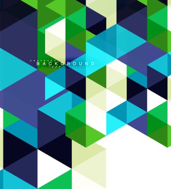 Çok renkli üçgenler arka plan, mozaik kavramı döşer.