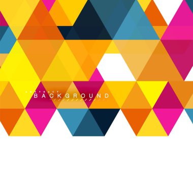 Çok renkli üçgenler arka plan, mozaik kavramı döşer.