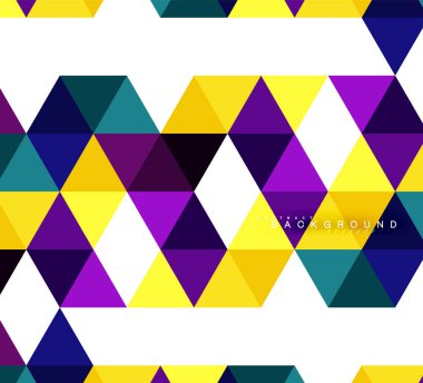 Çok renkli üçgenler arka plan, mozaik kavramı döşer.