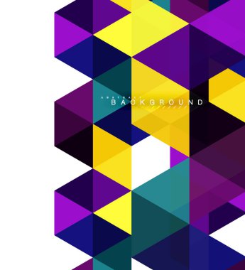 Çok renkli üçgenler arka plan, mozaik kavramı döşer.