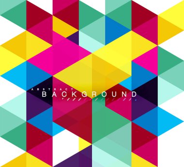 Çok renkli üçgenler arka plan, mozaik kavramı döşer.
