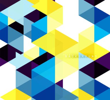 Çok renkli üçgenler arka plan, mozaik kavramı döşer.