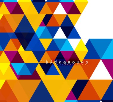 Çok renkli üçgenler arka plan, mozaik kavramı döşer.