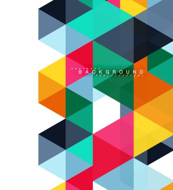 Çok renkli üçgenler arka plan, mozaik kavramı döşer.