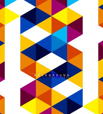 Çok renkli üçgenler arka plan, mozaik kavramı döşer.