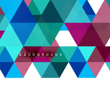 Çok renkli üçgenler arka plan, mozaik kavramı döşer.
