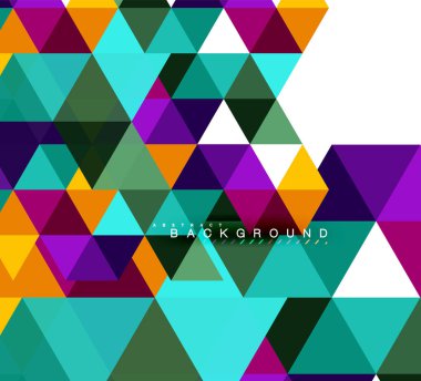 Çok renkli üçgenler arka plan, mozaik kavramı döşer.
