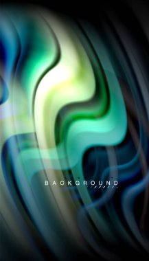 Sıvı renk arka plan, siyah, renkli mermer veya plastik dalga doku zemin, çok renkli şablonu için iş veya teknoloji sunu veya web broşür kapak üzerinde sıvı tasarım bükülmüş