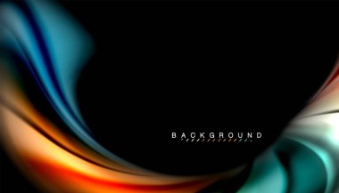 Sıvı renk arka plan, siyah, renkli mermer veya plastik dalga doku zemin, çok renkli şablonu için iş veya teknoloji sunu veya web broşür kapak üzerinde sıvı tasarım bükülmüş