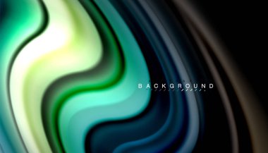 Sıvı renk arka plan, siyah, renkli mermer veya plastik dalga doku zemin, çok renkli şablonu için iş veya teknoloji sunu veya web broşür kapak üzerinde sıvı tasarım bükülmüş