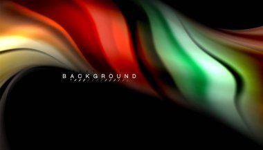 Sıvı renk arka plan, siyah, renkli mermer veya plastik dalga doku zemin, çok renkli şablonu için iş veya teknoloji sunu veya web broşür kapak üzerinde sıvı tasarım bükülmüş
